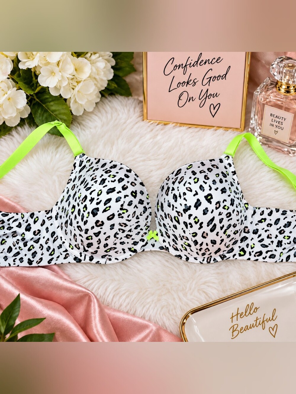 Torrid Curve Leopard Print Bra with Neon Accents 40DD